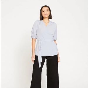 Better-Than-Silk Short Sleeve Wrap Blouse